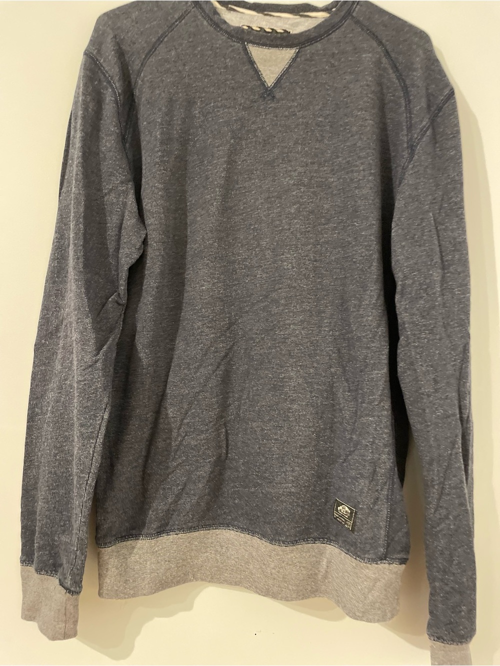 Vans Off the Wall Men's Crewneck Sweatshirt in Heather Blue and Gray